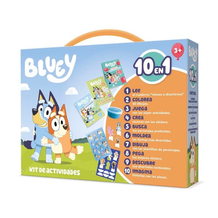 Maletin kit de actividades 10 en 1 de Bluey - Educateka, juegos de mesa, educativos y papelería