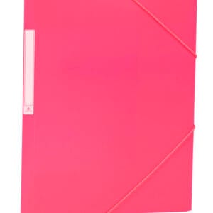 Carpeta Solapas Pp Folio Etiqueta Goma Rosa