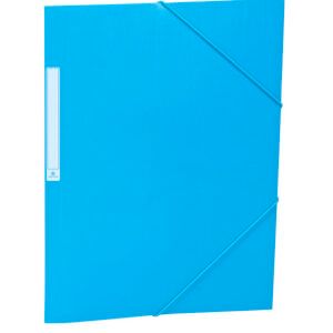 Carpeta Solapas Pp Folio Etiqueta Goma Azul Claro