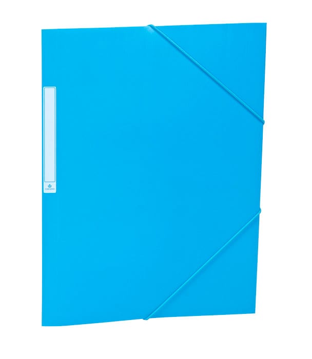 Carpeta Solapas Pp Folio Etiqueta Goma Azul Claro