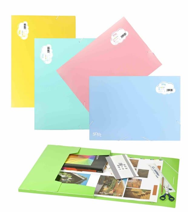 Carpeta Dibujo Solapas Soft Pp A3 Xxl Goma Azul Turquesa