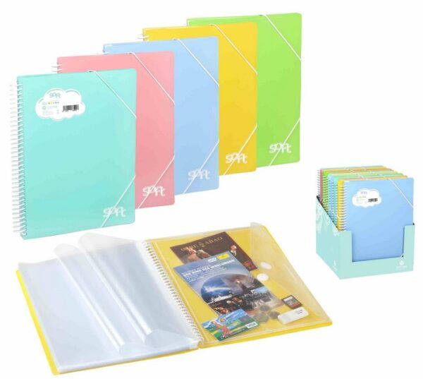 Carpeta Archivex Soft Pp 40 Fundas Sobre Azul Pastel