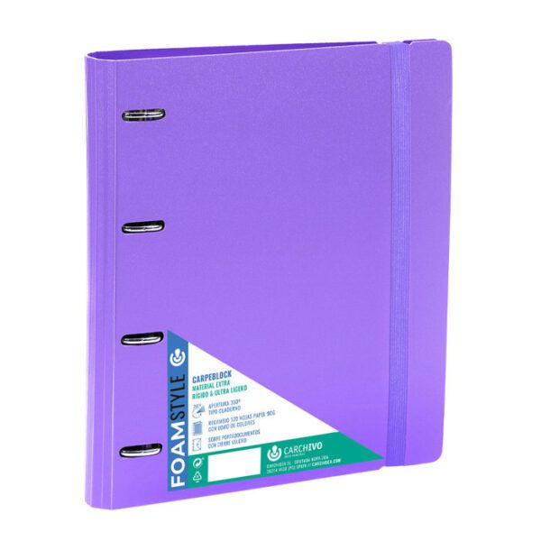 Carpebloc Pp Foam Style 4 Anillas 35mm 100h 4sep Sobre Violeta