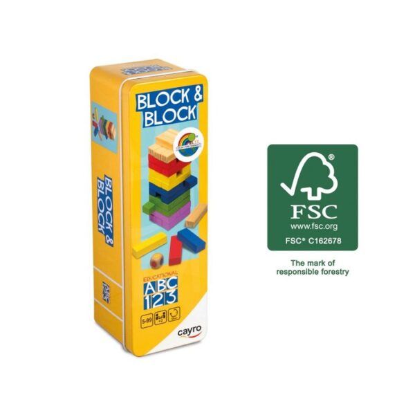 Jenga Block&Block Caja de metal - Educateka, juegos de mesa, educativos y papelería