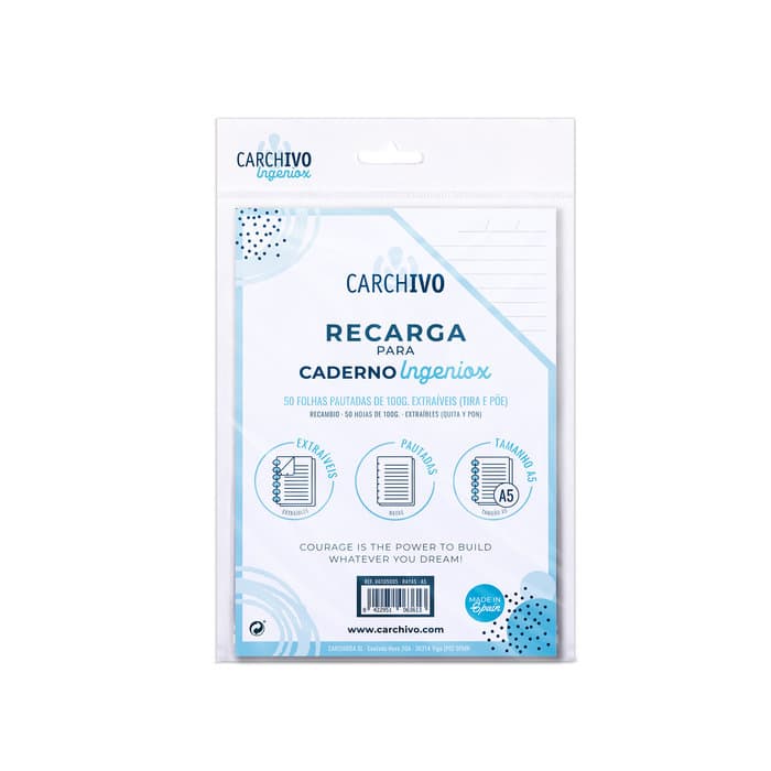 Recambio Cuaderno Ingeniox A5 50h Pauta 7mm - Educateka, juegos de mesa, educativos y papelería