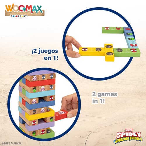 Spidey Jenga y dominó bloques madera - Imagen 5