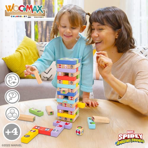 Spidey Jenga y dominó bloques madera - Imagen 6