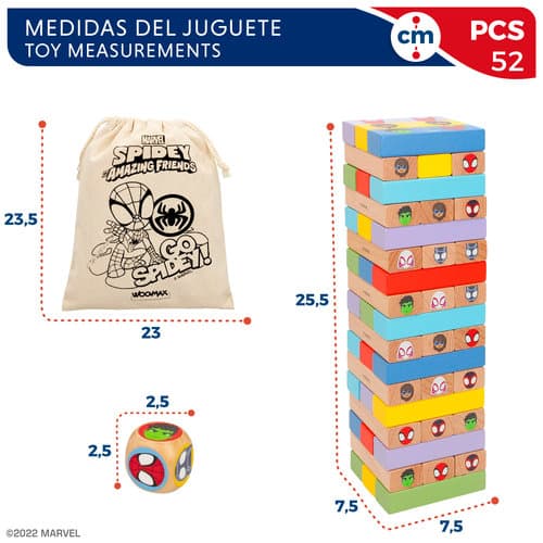 Spidey Jenga y dominó bloques madera - Imagen 3