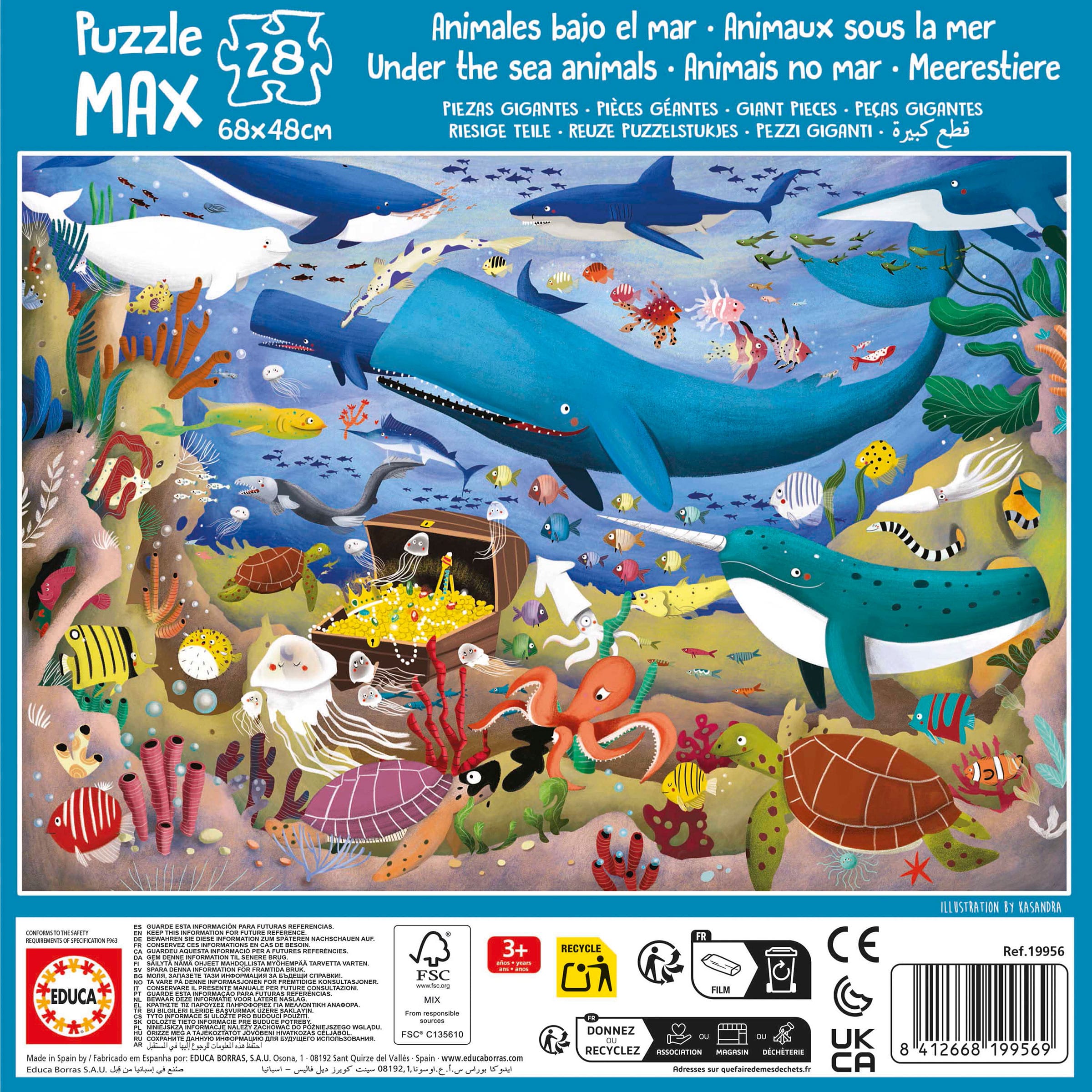 Puzzle Max Animales Bajo El Mar 28 Piezas - Imagen 3