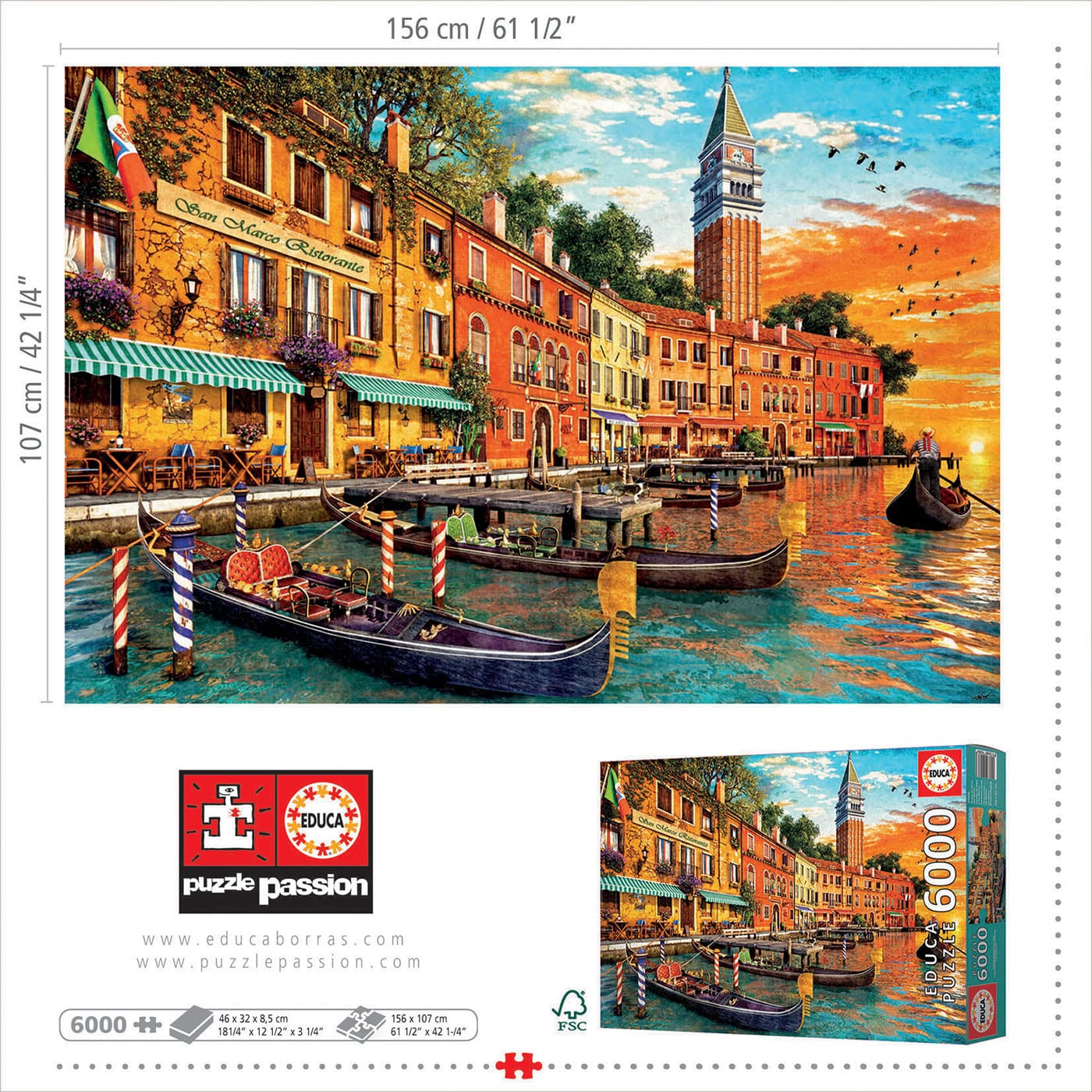 Puzzle 6.000 Piezas - Puesta De Sol En San Marcos - Imagen 3
