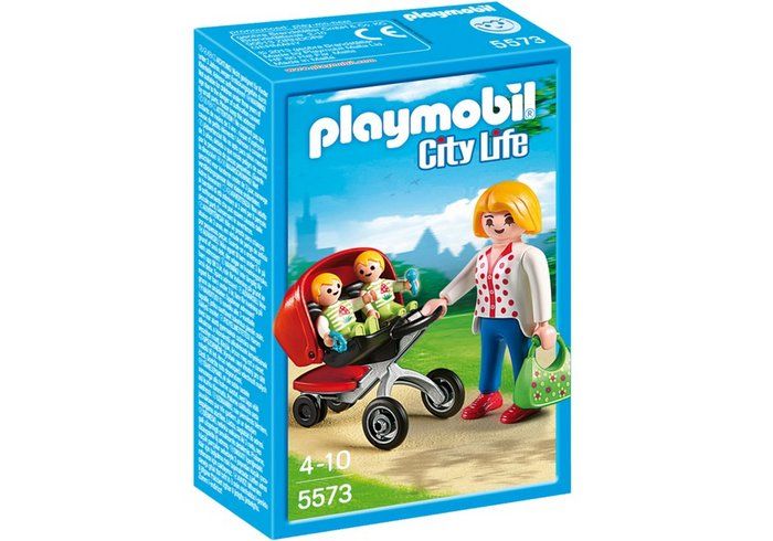 Playmobil mamá con cochecito gemelar - Educateka, juegos de mesa, educativos y papelería