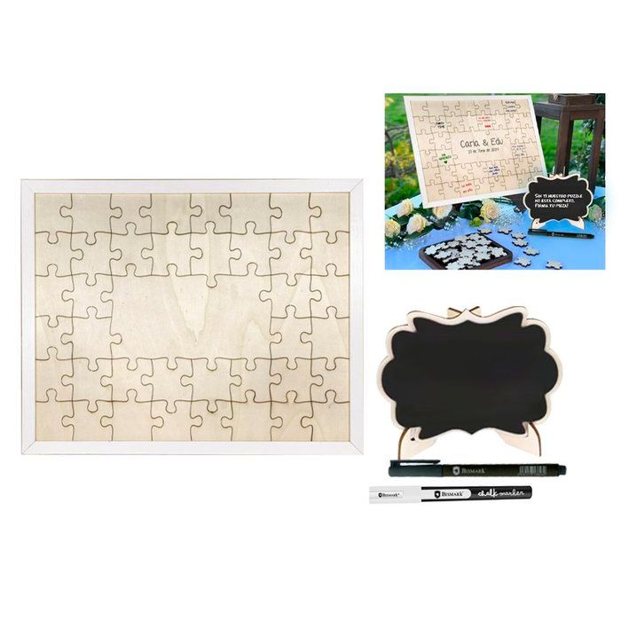 Cuadro puzzle firmas madera - Educateka, juegos de mesa, educativos y papelería