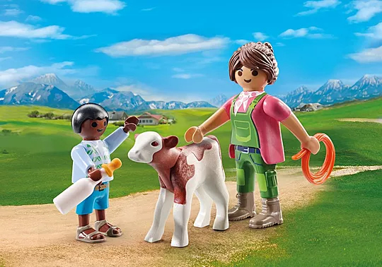 Granjera con Ternero (Playmobil 71803) - Imagen 3