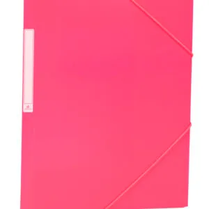 Carpeta Solapas Pp Folio Etiqueta Goma Rosa