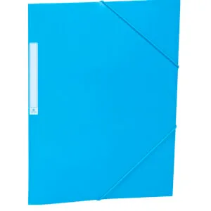 Carpeta Solapas Pp Folio Etiqueta Goma Azul Claro