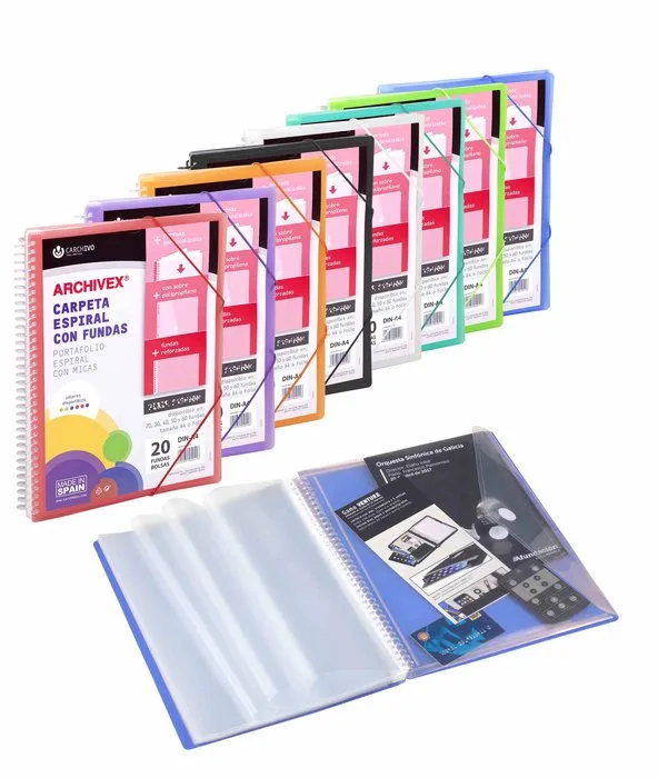 Carpeta Archivex-star Espiral Canguro 30 Fundas Negro