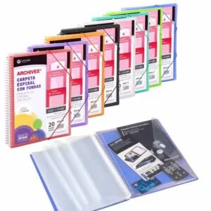 Carpeta Archivex-star Espiral Canguro 40 Fundas Negro