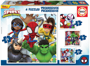 Puzzles Progresivos Spidey Amazing Friends 12-16-20-2