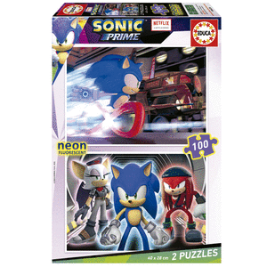 Puzzle Sonic Prime Neon  2x100 piezas