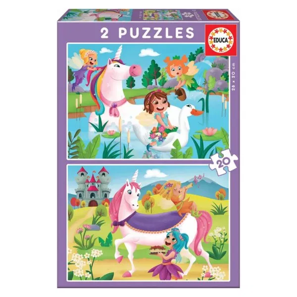 Puzzle 2x20 Unicornios Y Hadas