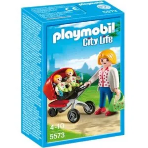 Playmobil mamá con cochecito gemelar - Educateka, juegos de mesa, educativos y papelería