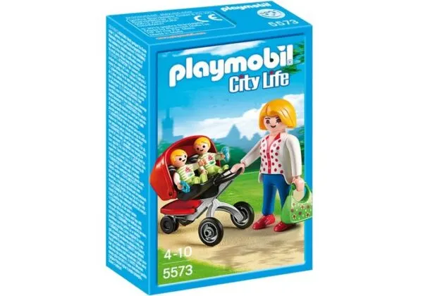 Playmobil mamá con cochecito gemelar - Educateka, juegos de mesa, educativos y papelería