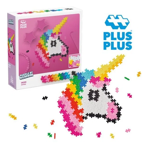 Plus Plus by Number Unicornio 250 Pcs - Educateka, juegos de mesa, educativos y papelería