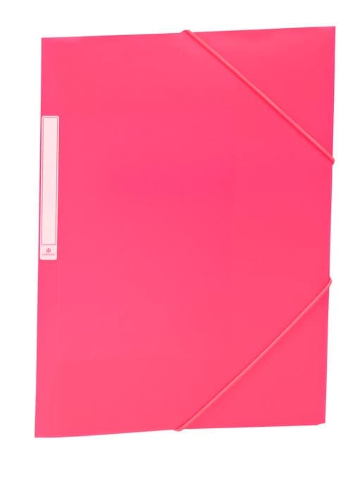 Carpeta Solapas Pp Folio Etiqueta Goma Rosa