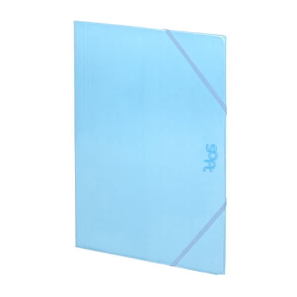 Carpeta Solapa Folio Carton Brillo Soft Azul