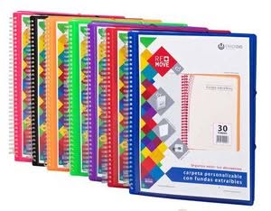Carpeta A4 30 Fundas Remove Espiral Polipropileno Azul