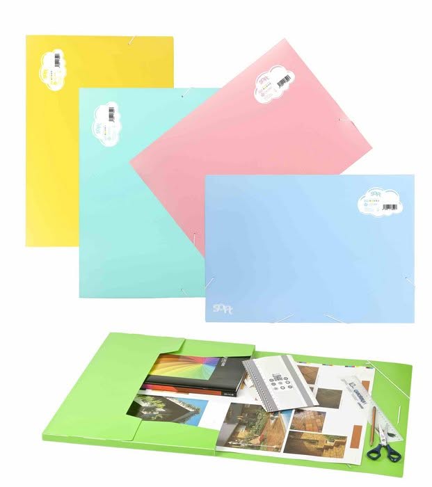 Carpeta Dibujo Solapas Soft Pp A3 Xxl Goma Azul Turquesa